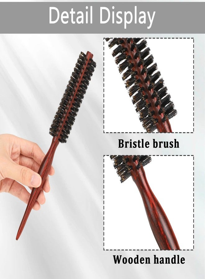 Styquenzer Small Round Brush for Short Hair, Mini Natural Soft Boar Bristle Hair Brush Portable Travel Size Circular Hairbrush for Women Styling Smoothing, Detangling - Image 4